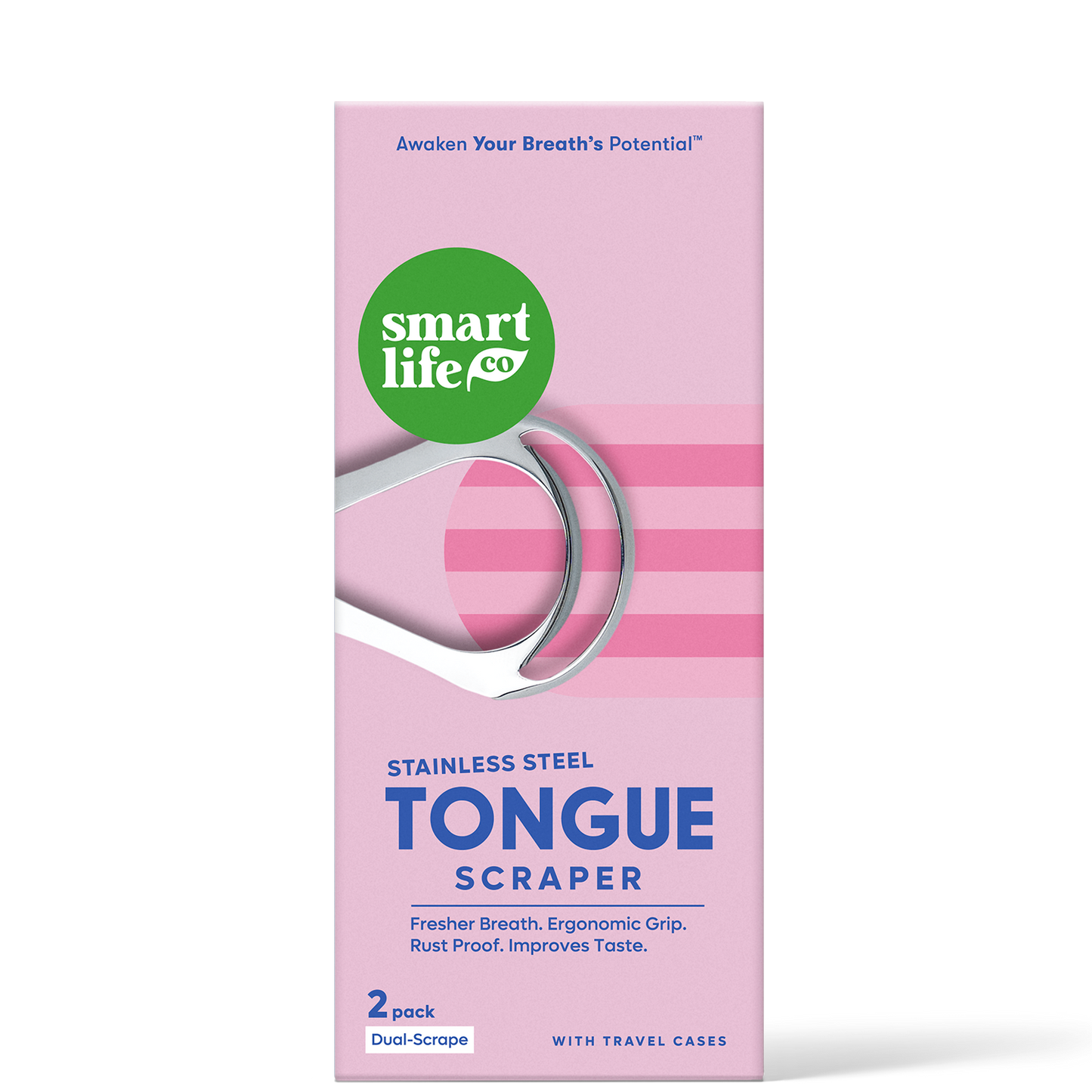 Eco-friendly stainless steel tongue cleaner for fresher breath and oral care