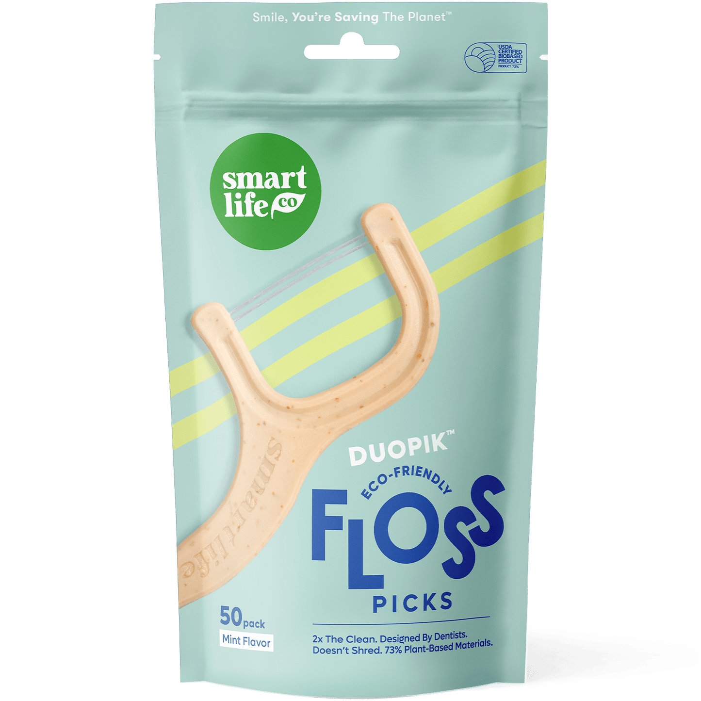 SmartLifeCo DuoPik™ - Mint-flavored eco-friendly floss pick