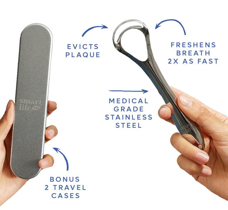 Eco-friendly stainless steel tongue scraper 2-pack