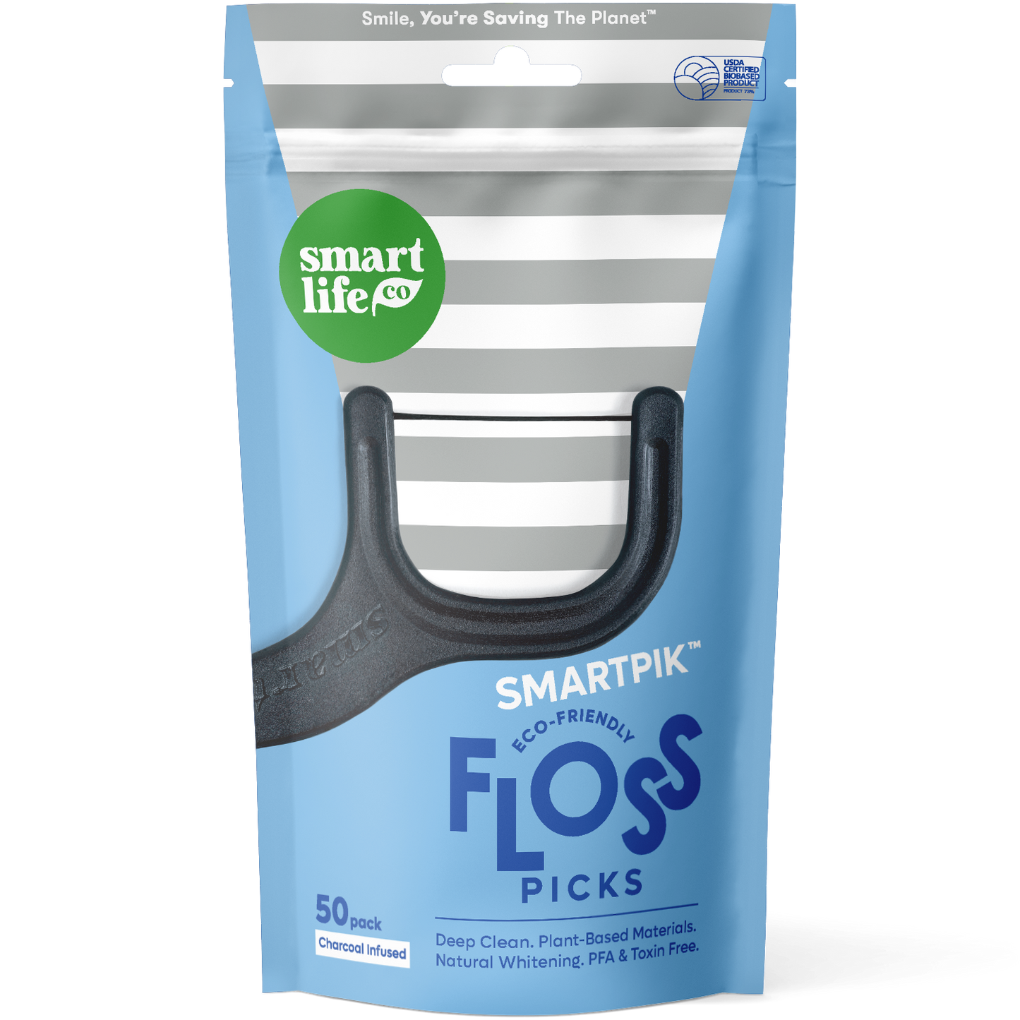 biodegradable floss picks charcoal
