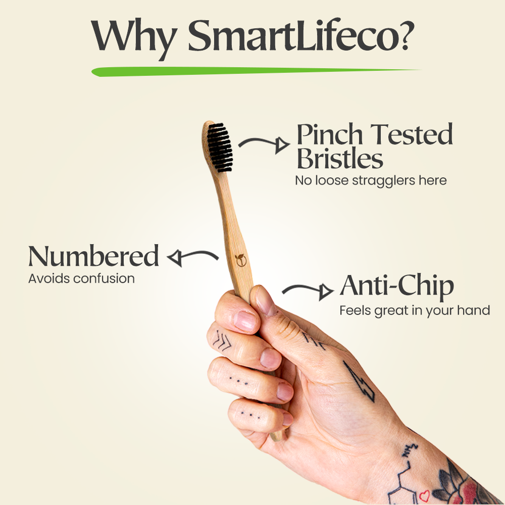 Smartlifeco - Charcoal Bamboo Toothbrushes