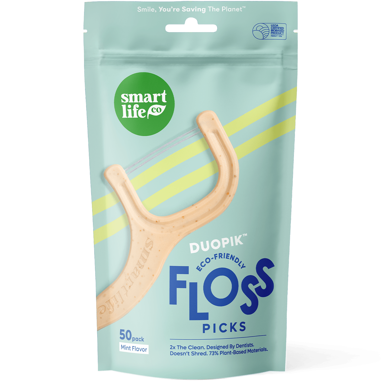 SmartLifeCo DuoPik™ - Mint-flavored eco-friendly floss pick