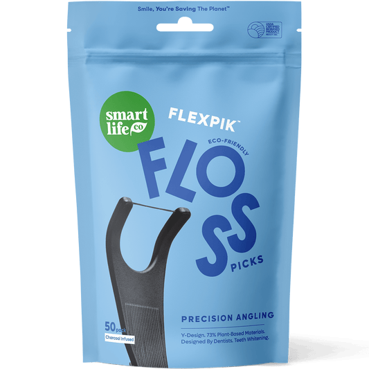 SmartLifeCo FlexPik™ - Charcoal-flavored eco-friendly floss pick