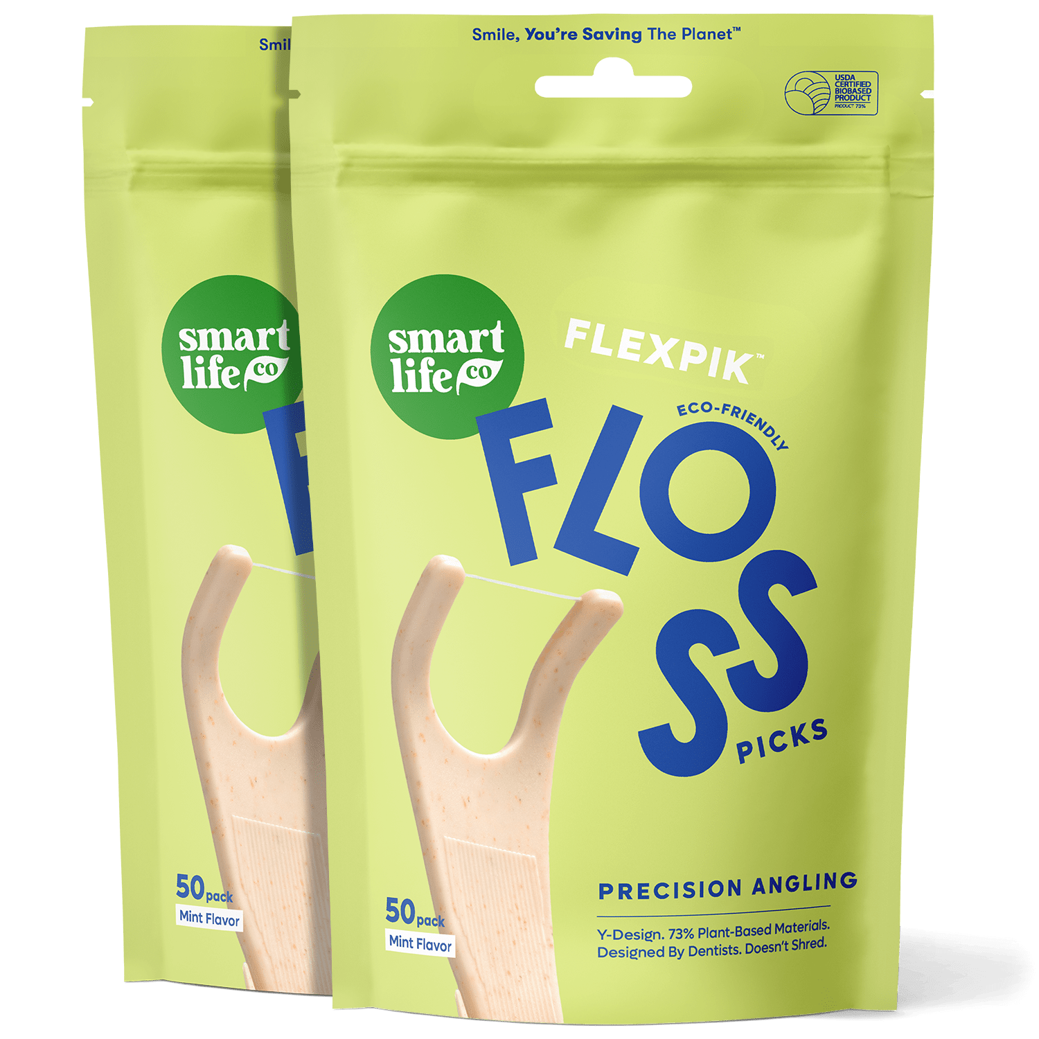 Eco-Friendly FlexPik: Floss Pick For Molars and Back Teeth