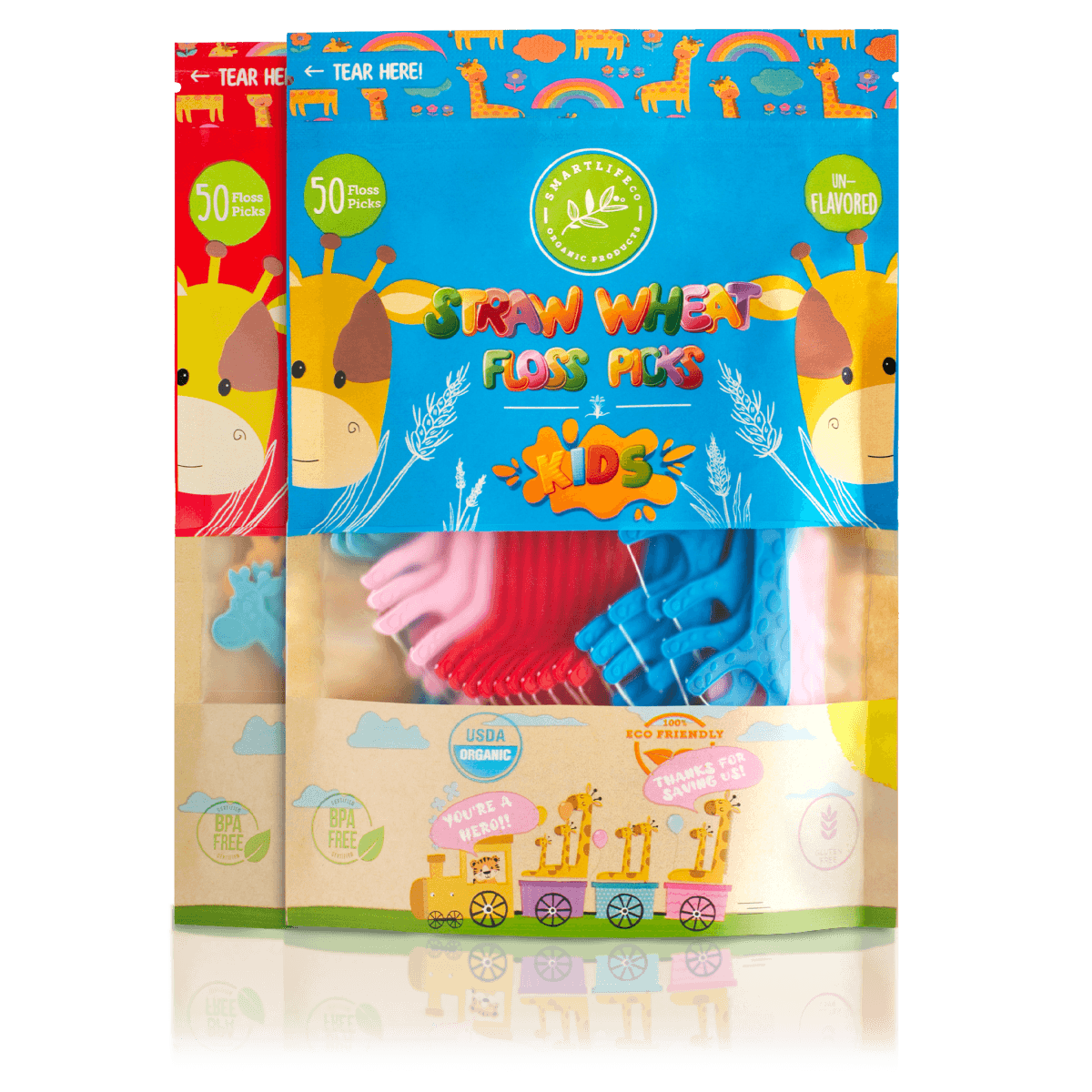 Biodegradable Kids Flossers (Unflavored) - SmartLifEco, var_pack_of_2